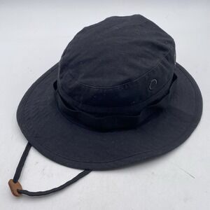 Propper Tactical Boonie Bucket Hat Black Army Chin Strap Men Size 7 1/4 Safari